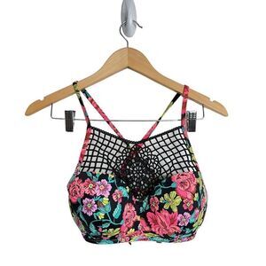 Shade & Shore Floral Caged Push Up Bikini Top Size 34D‎
